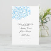 Blue Hydrangea Save the Date (Staand voorkant)