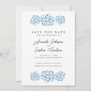 Blue Hydrangea Save the Date