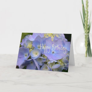 Blue Hydrangea Scripting Birthday Kaart
