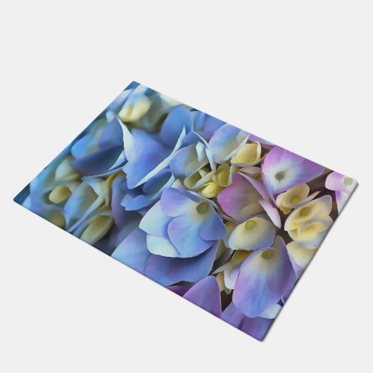 Blue Hydrangea Shrub Artistic Bossom Deurmat (Schuin)