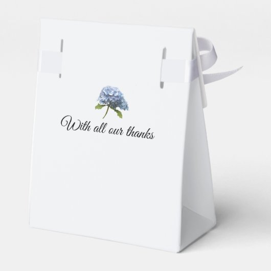 Blue Hydrangea Single Stem Theme Favor Box Bedankdoosjes (Achterkant)