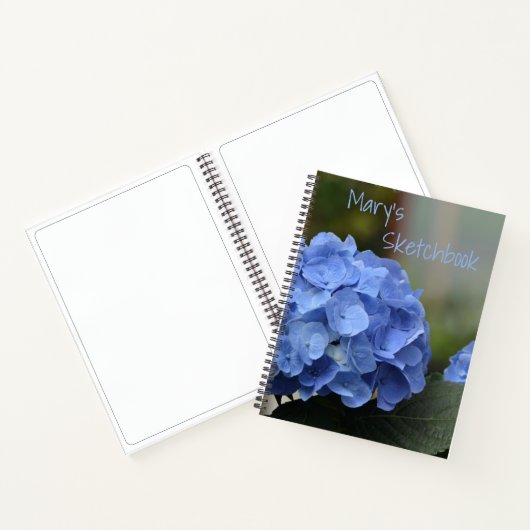 Blue Hydrangea Sketch Notitieboek (Binnen)