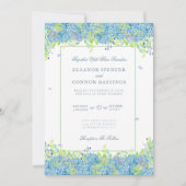 Blue Hydrangea Sophisticated Wedding Kaart (Voorkant)