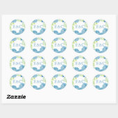 Blue Hydrangea Sophisticated Wedding Ronde Sticker (Vel)