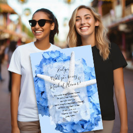 Blue Hydrangea Starfish be My Bridesmaid Kaart