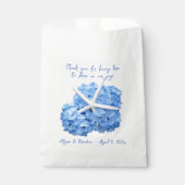 Blue Hydrangea Starfish Beach Wedding Favor Bags Bedankzakje (Voorkant)