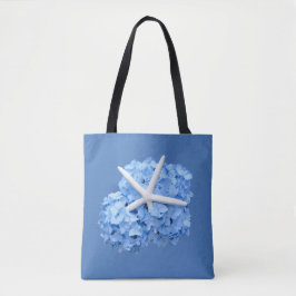 Blue Hydrangea Starfish Beach Wedding Gift Bag Draagtas