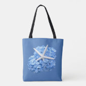 Blue Hydrangea Starfish Beach Wedding Gift Bag Draagtas (Achterkant)