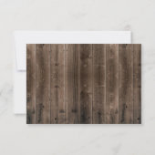 Blue Hydrangea & String Lights Rustic Wood RSVP Kaartje (Achterkant)