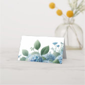 Blue Hydrangea Tafel Zitnummers Plaats Kaart (Achterkant)