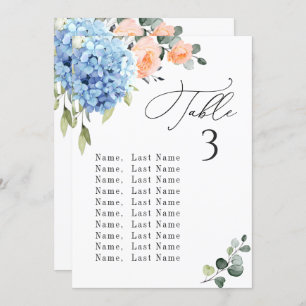 Blue Hydrangea Tafelnummer Zitkaarten Kaarten