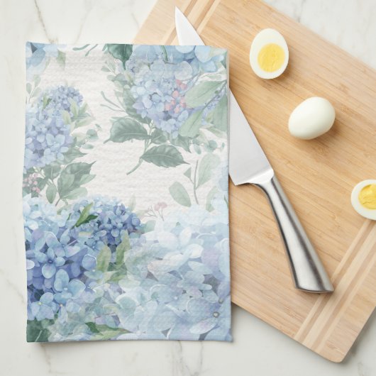 Blue Hydrangea Theedoek (Quarter Fold)