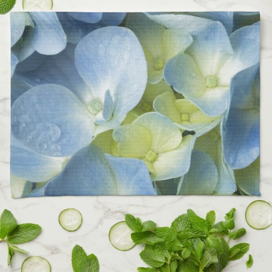 Blue Hydrangea Theedoek (Gevouwen)