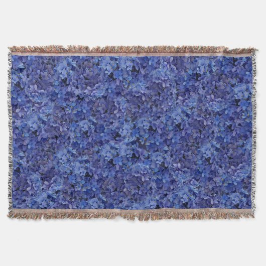Blue Hydrangea Throw Deken (Voorkant)