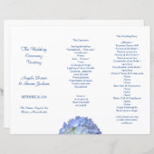 Blue Hydrangea Tri-Fold Wedding Programme Modèle (Devant / Derrière)