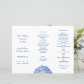Blue Hydrangea Tri-Fold Wedding Programme Modèle (Debout devant)