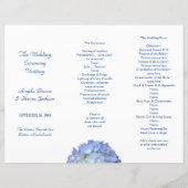 Blue Hydrangea Tri-Fold Wedding Programme Modèle (Devant)