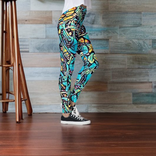 Blue Hydrangea Urban Art Pattern Leggings