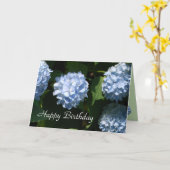 Blue Hydrangea Verjaardagskaart Kaart (Gele Bloem)