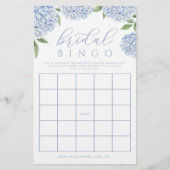Blue Hydrangea Vrijgezellenfeest Paper Bingo Game  Flyer (Voorkant)