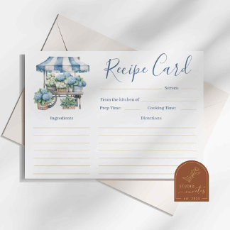 Blue Hydrangea Vrijgezellenfeest Recept Kaart