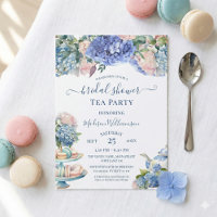 Blue Hydrangea Vrijgezellenfeest Tea Party QR-code