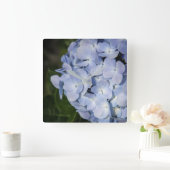 Blue Hydrangea Wall Clock Vierkante Klok (Huis)