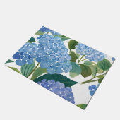 Blue Hydrangea Watercolor Floral Coastal Deurmat (Schuin)