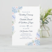 Blue Hydrangea Watercolor Floral Invitation (Debout devant)