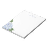 Blue Hydrangea Waterverf Bloom gepersonaliseerd Notitieblok (Gedraaid)