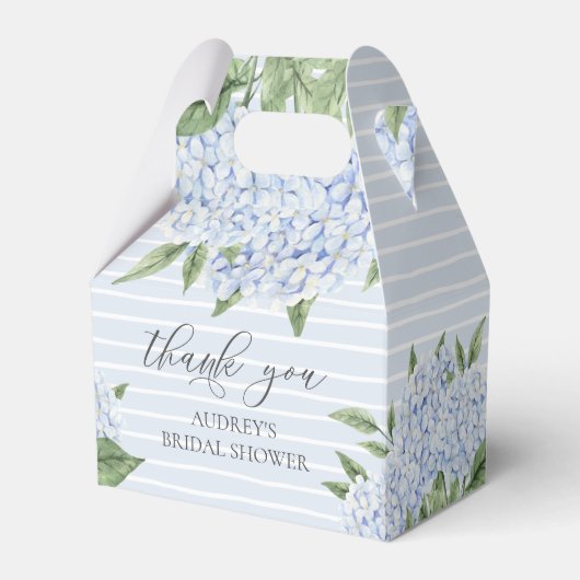 Blue Hydrangea Waterverf Blooms Custom Bedankdoosjes (Voorkant Zijde)