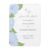 Blue Hydrangea Waterverf Bruiloft Save the Date Magneet (Verticaal)