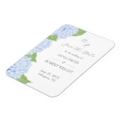 Blue Hydrangea Waterverf Bruiloft Save the Date Magneet (Linkerzijde)