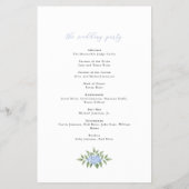 Blue Hydrangea Waterverf Crest Papier Programma Flyer (Achterkant)