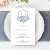 Blue Hydrangea Waterverf Crest Trouwpapier Menu