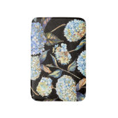 Blue Hydrangea Waterverf: Donker naadloos patroon Badmat (Voorkant Verticaal)