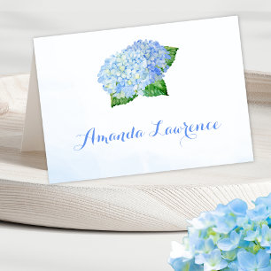 Blue Hydrangea Waterverf - Speciaal uitgeruste pla Kaart