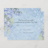 Blue Hydrangea - Weddenschap-kaart RSVP Kaartje (Voorkant / Achterkant)