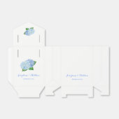 Blue Hydrangea Wedding Bedankdoosjes (Uitgevouwen)