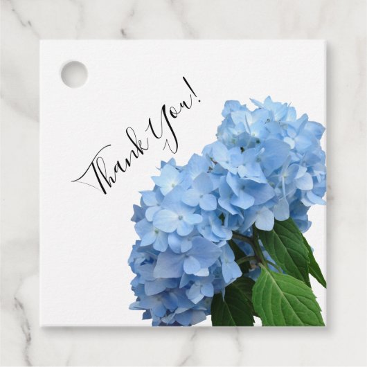 Blue Hydrangea Wedding Dank je Stropdas op Labels (Voorkant)