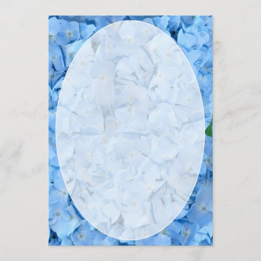 Blue Hydrangea Wedding Fan Program Paper Programma (Voorkant)
