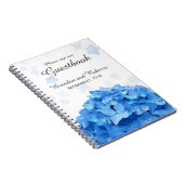 Blue Hydrangea Wedding Guestbook Notitieboek (Rechterzijde)