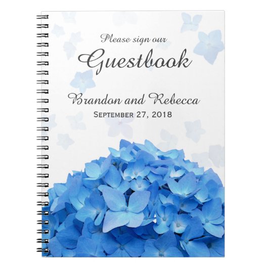 Blue Hydrangea Wedding Guestbook Notitieboek (Voorkant)