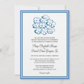 Blue Hydrangea Wedding Invitation Kaart (Voorkant)