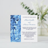 Blue Hydrangea Wedding Invitation Kaart (Staand voorkant)