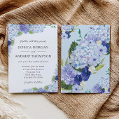 Blue Hydrangea Wedding Invitation Kaart