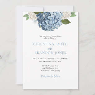 Blue Hydrangea Wedding Invitations