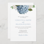 Blue Hydrangea Wedding Invitations Kaart (Voorkant / Achterkant)