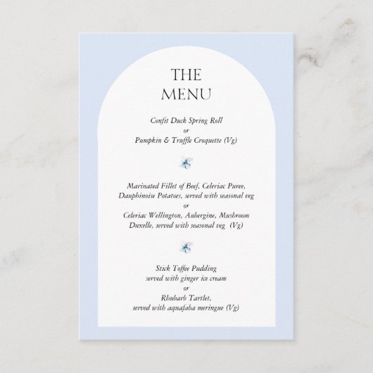 Blue Hydrangea Wedding Inviter Menu Carte de choix (Devant)
