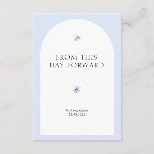 Blue Hydrangea Wedding Inviter Menu Carte de choix (Dos)